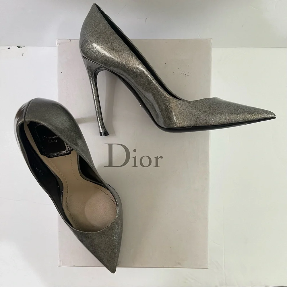 Dior Essence Women's Shimmering Silver Heels